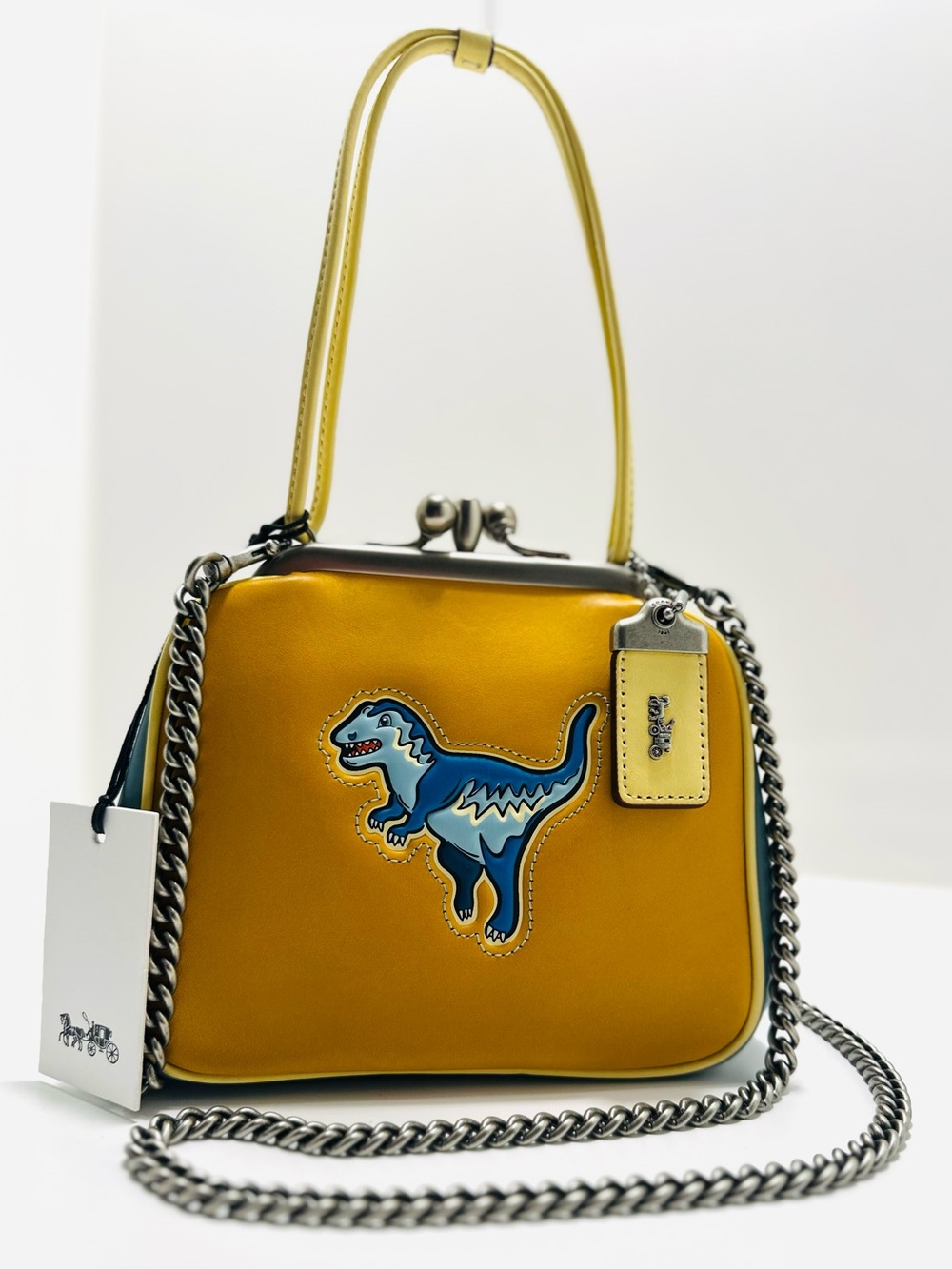 Coach 1941 Rexy Dinosaur Kisslock Frame Bag in Glovetanned Leather 🦖 RARE 🦖 - Picture 6 of 16